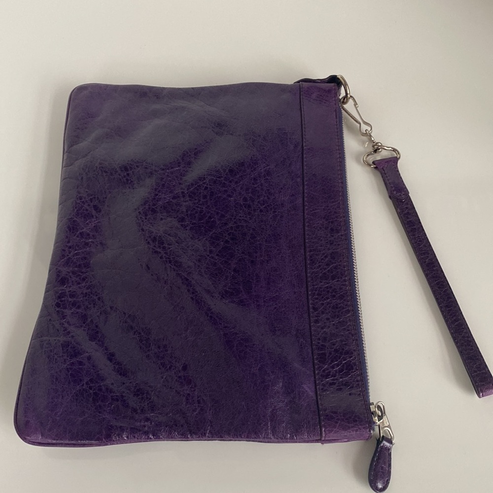 SOLD- Balenciaga Vintage Giant Motocross Flat Violet Purple Clutch Bag Wristlet - Picture 12 of 17